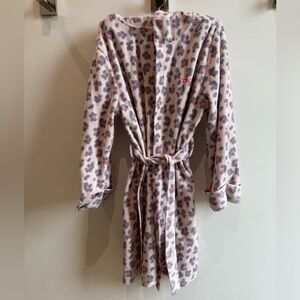Calvin Klein Pink Leopard Print Hooded Bath Robe - Girls Size Large 10/12